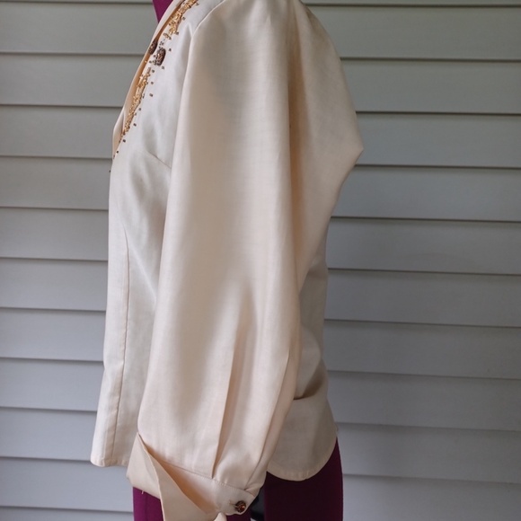 Vintage 60s Malbe Original 2 Pc Size 12 Appliqué Shirt and Slim Ankle Pant Suit - Picture 5 of 16